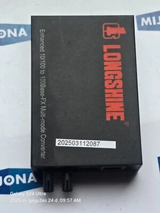 LONGSHINE ENHACED 10/100 TO BASE FX MULTI MODE CONVERTER 12VDC NEW OLD STOCK - Picture 1 of 6