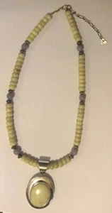 Hermoso Collar Jay King DTR Plata de Ley 925 Piedras Desconocidas Gruesas Cuentas - Imagen 1 de 8