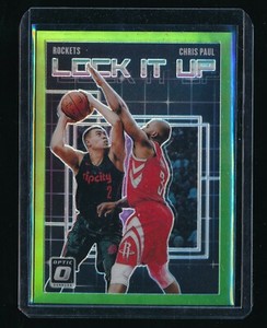 CHRIS PAUL 2018-19 DONRUSS OPTIC LOCK IT UP GREEN FLOOD *HOUSTON ROCKETS*