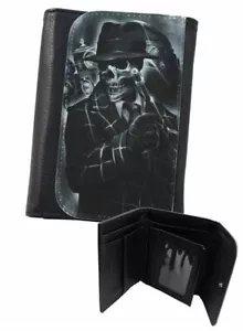 Gangster Skeleton Wallet, Skull, Gothic, Death Mobster Enforcer, Gift, Darkside - Picture 1 of 6