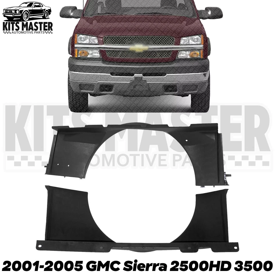 NEW Fan Shrouds Upper & Lower For 2001-200 GMC Sierra 2500HD 3500 — 第 1/4 张图片