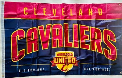 Cleveland Cavaliers Wine & Gold United Large 36"x 58" 2-Sided Flag - Image 1 of 3