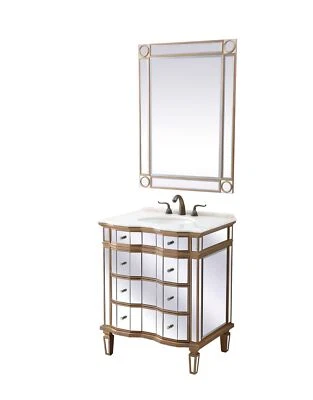30 inch Mirror Reflection Asselin Bathroom Vanity & Mirror Set #K2288-30/8892GC Foto 1 de 4