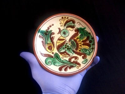 Ukrainian mini-plate Kosivska Author's ceramics "Rozkvit" UNESCO heritage Ethnic - Image 1 of 4