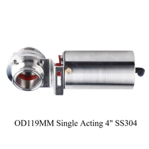 Sanitary Pneumatic Actuator Butterfly Valve Clamp OD119MM Single Acting 4" SS304 - Picture 1 of 4