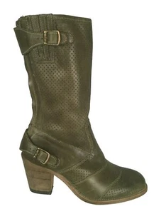 CLEARANCE Belstaff Green Roadmaster Boots Shoes Leather Sole EU Size 36 - Picture 1 of 8