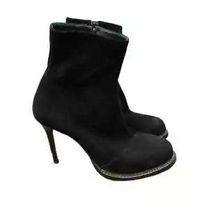 Stivaletti Ann Demeulemeester neri scamosciati 41 euro calzino tacco stivaletti designer - Foto 1 di 10