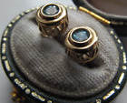 Fine blue stone earrings 9ct gold  earrings 1.4g  6.8mm