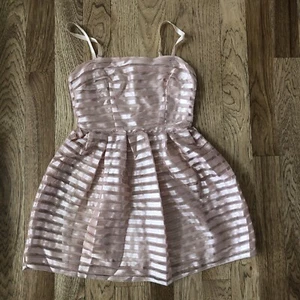 H&M Women's Pink Sheer Lined Ribbon Dress Zipper Back Size XS - Picture 1 of 17