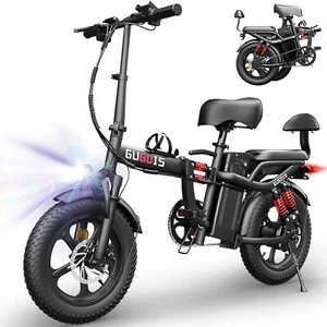 GUGOIS 1000W 48V 20Ah Battery 16"Fat Tire Commuter Electric Folding Bike Adult - Picture 1 of 7