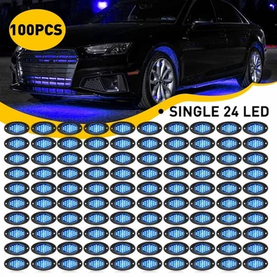 Juego de luces impermeables sistema de tiras de neón debajo de la carrocería 100 cápsulas LED debajo del automóvil Foto 1 de 4