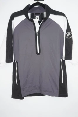 FootJoy Pullover Windshirt Black White Gray Half Zip Golf Men's Medium - Image 1 of 4