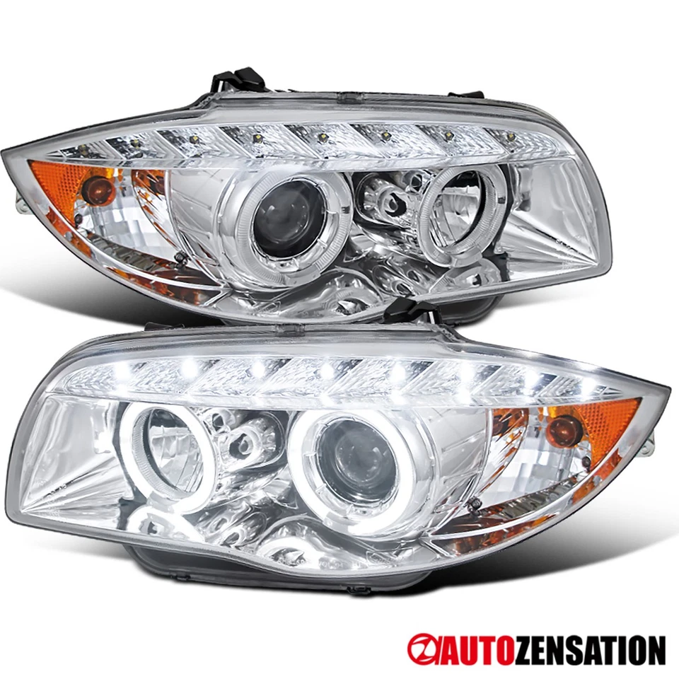 Fit 2004-2011 BMW E87 2007-2013 E82 E88 LED Halo Projector Headlights Head Lamps Foto 1 de 4