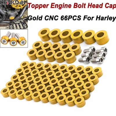 For Harley Engine Bolt Topper Caps Cover Touring Road Street Glide Dyna Softail - Image 1 of 4