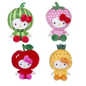 Set of 4 Hello Kitty Plush Toys Fruit Dress 6 inch each Sanrio New with tag - Picture 1 of 1