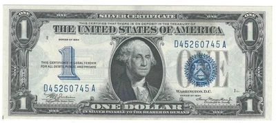Crisp AU 1934 $1 Funnyback Silver Certificate - Image 1 of 2