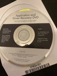 Aplicación HP, recuperación de controladores e imágenes DVD para Windows 2004 sin clave de producto - Imagen 1 de 4