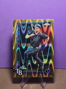 2025 Topps Chrome Brandon Lowe #113 Gold Raywave Refractor/50 - Picture 1 of 3
