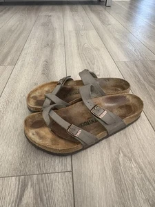 Birkenstock Mayari Sandals 41/W10/M8 Brown Toe Loop Buckles Casual Comfort - Picture 1 of 9
