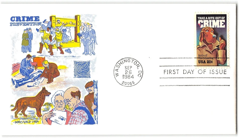 US #2102 FDC, 1984, Doris Gold Cachet - Image 1 of 1
