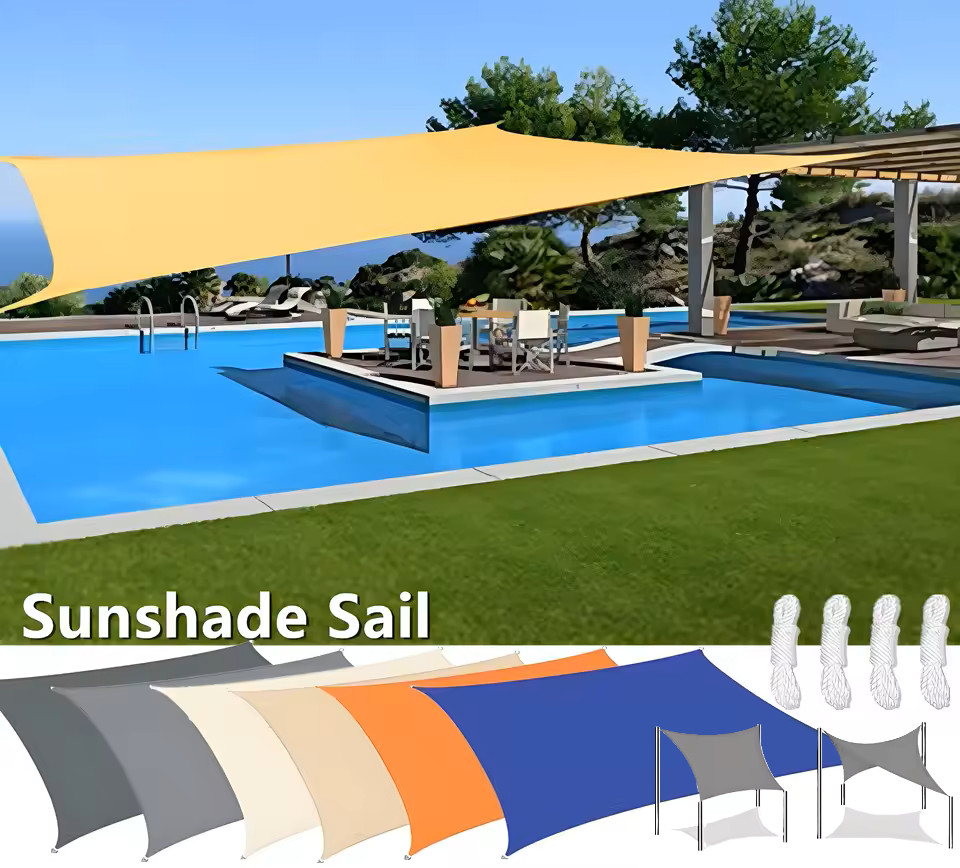 Vela Ombreggiante 3x6 M - Protezione UV 80-95%, Per Giardino, Patio, Piscina - Foto 9