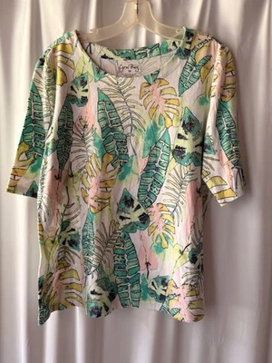 Coral Bay Tropical Women's T-Shirt - Palm Trees - 3/4 Sleeve - Size Medium — 第 1/4 张图片