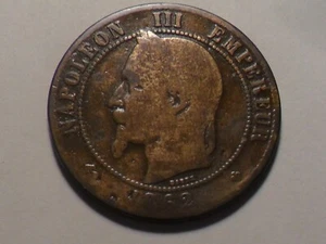 1862(BB) "VINTAGE" FRANCE BRONZE 10 CENTIMES KM#798.2 LOW MINTAGE 4,702,000! - Picture 1 of 2