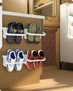 Wall Hanging Shoes Rack, Door Mounted Plastic Shoe Organizer, RV Camper Foldi... - Picture 1 of 12