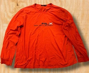 Selten! Vintage RLX Ralph Lauren Polo XXL Orange Langarm Rundhals T-Shirt - Bild 1 von 14