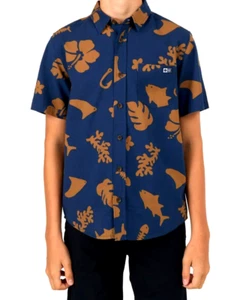 SALTY CREW Seaside Boys S/S Woven Navy Shirt Medium GG121 - Picture 1 of 2