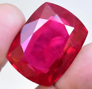 67.55 Ct Natural Mozambique Blood Red Ruby Certified Cushion Stunning Gemstone - Picture 1 of 8