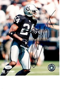 FOTO FIRMADA 8X10 CHARLES WOODSON OAKLAND RAIDERS CON CERTIFICADO DE AUTENTICIDAD - Imagen 1 de 1