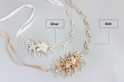 Diamante Headband Crystal Wedding Gown Accessories Pearls Bridal Hair Vine Halo - Image 1 of 4