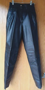 Vintage 90s Black Genuine Leather Pants Women’s Size S - Never Worn - Picture 1 of 6