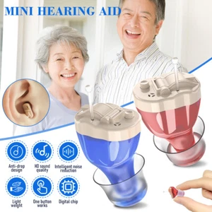 MiNi Hearing Aids for Seniors Invisible In Ear Sound Voice Amplifier Enhancer - Picture 1 of 28