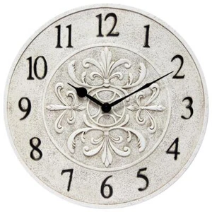 Infinity Instruments Wall Clock 1.38"x15"x15" Off-White Blanc Fleur Decorative - Picture 1 of 3