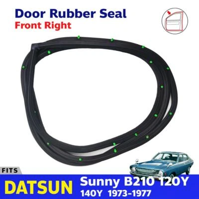 Door Rubber Weatherstrip Front RH Fits Datsun Sunny B210 120Y 4D SED 1973-77 E11 Foto 1 de 4