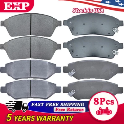 Kit de pastillas de freno delanteras y traseras de cerámica con herrajes para Cadillac SRX 2010-2016 Foto 1 de 4