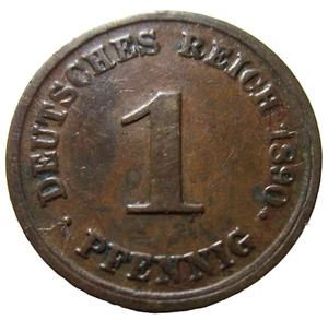 GERMANY, EMPIRE. 1 PFENNIG, 1890 D. - Picture 1 of 2