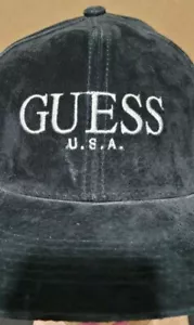Vintage GUESS USA Cap 100% leather snapback hat never worn - Picture 1 of 9