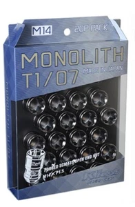 KYO-EI KICS MONOLITH T1/07 GLORIOUS BLACK LUG NUT 14x1.5 20PCS MN04GK New Japan - Bild 1 von 4