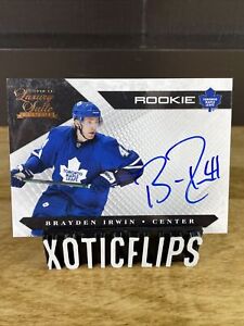 2010-11 Luxury Suite Brayden Irwin Auto Rookie Card RC #174 Mint /499 Maple Leaf