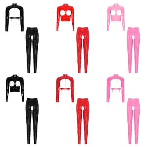 Women's Shirts And Tights Suit Cutout Lingerie Set Performance Open Cup Costume - Picture 1 of 49