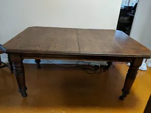 Solid Oak Antique extendable Dining Table with 6 chairs - Picture 1 of 3
