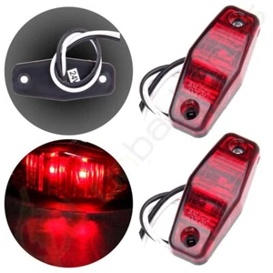 2 Red 2 Wire Design Pickup Clearadnce Light Side Marker Lamp for Truck Trailer - Foto 1 di 5