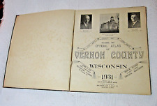 1931  Vernon County Wisconsin WI Plat Atlas Book Published by John R. Rice
