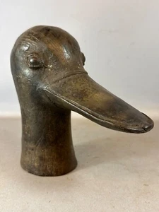 250731 - Old African Duck head in Bronze - Bini Edo - Benin - Nigeria. - Picture 1 of 10