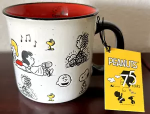 Peanuts 75 Years Snoopy & The Gang MUSIC & ME 21 oz Mug NWT - Picture 1 of 9