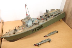 Vintage Vosper PT265 Wooden RC Patrol Boat Navy Ship Large 95cm Model PROJECT - Picture 1 of 24