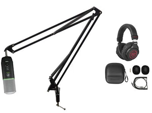 Mackie CARBON USB Studio Recording Zoom Podcast Microphone+Stand+Boom+Headphones - Picture 1 of 12
